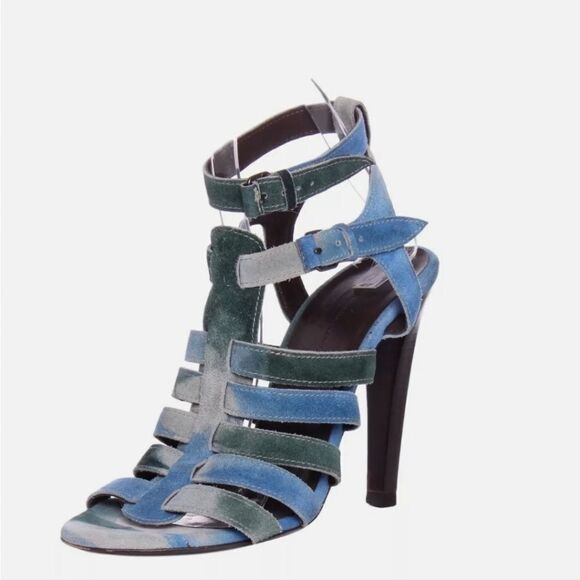 Balenciaga blue tie dye suede leather heels size 37 or 7 💙🤍 - Picture 1 of 10